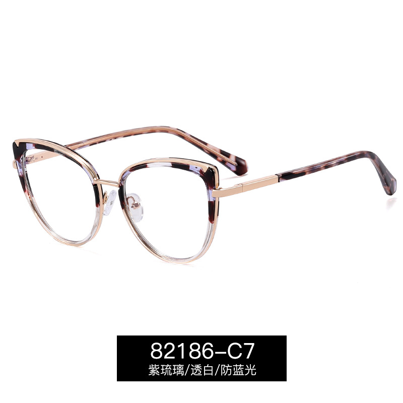 82186 Europa y los Estados Unidos de moda gradiente anti-luz azul protector de ojos gafas de mujer marco de gafas miopía con grado de fábrica en stock