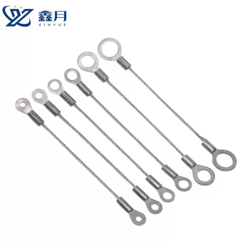 304不锈钢钢丝绳锁扣连接拉绳压制鱼眼端子灯具吊挂安全绳拉线