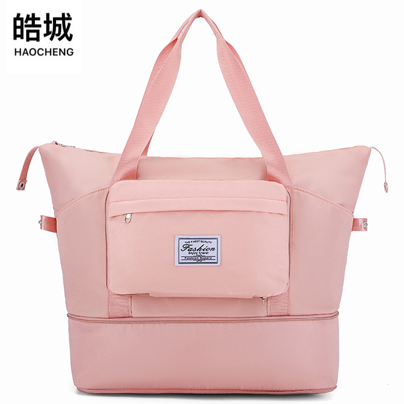 Bolso de viaje de corta distancia de gran capacidad al por mayor transfronterizo, bolsa de fitness para deportes al aire libre, bolsa de yoga de almacenamiento de expansión de separación de seco y húmedo