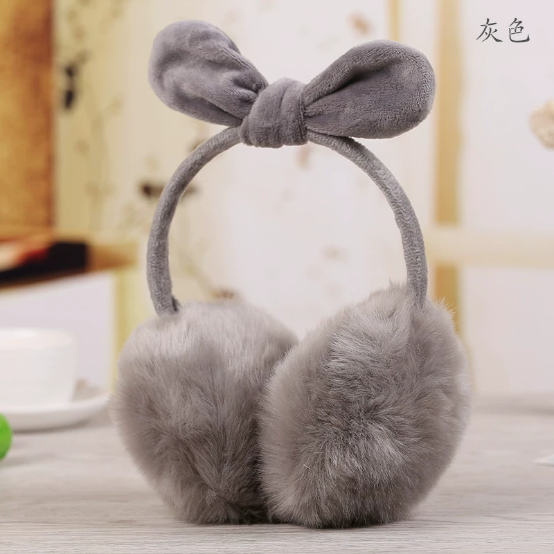 Adjustable cute keep warm headphones with bow, earmuffs