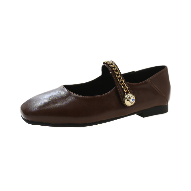 Schoenen met dikke hak in Franse stijl voor dames Lente Nieuwe één lijn gesp met klittenband Veelzijdige enkele schoenen_voghion.com