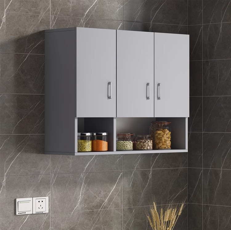 Comercio exterior personalizado cocina armario de almacenamiento en la pared armario de almacenamiento balcón estante de baño armario de pared