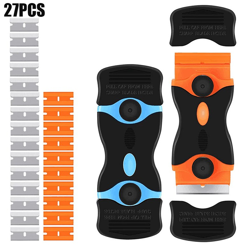 27件套塑料刮刀汽车贴纸去除器刮刀玻璃滚刀刮刀清洁器带25刀片