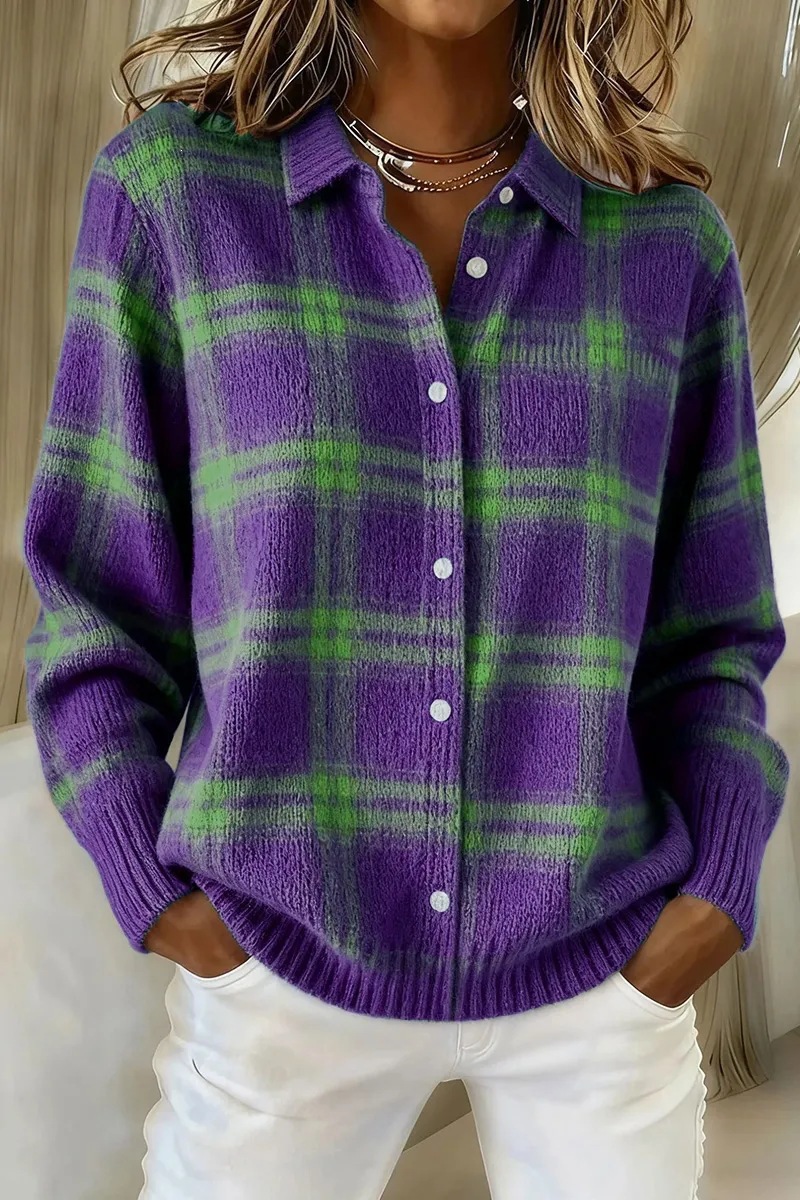 Europa y Estados Unidos transfronterizos Amazon estación independiente de mujer caudal relajado caño invierno cuadrado camisa de cuello largo suéter cardigan