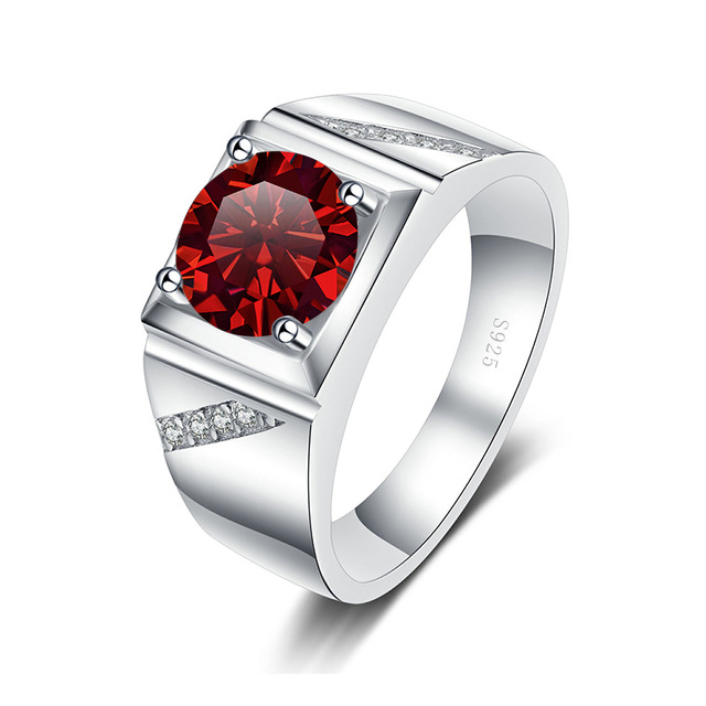 Ventas transfronterizas calientes de 1 quilate 2 quilates anillo de piedra de mosaico colorido psíquico de piedra de mosaico anillo de matrimonio masculino vibración directa