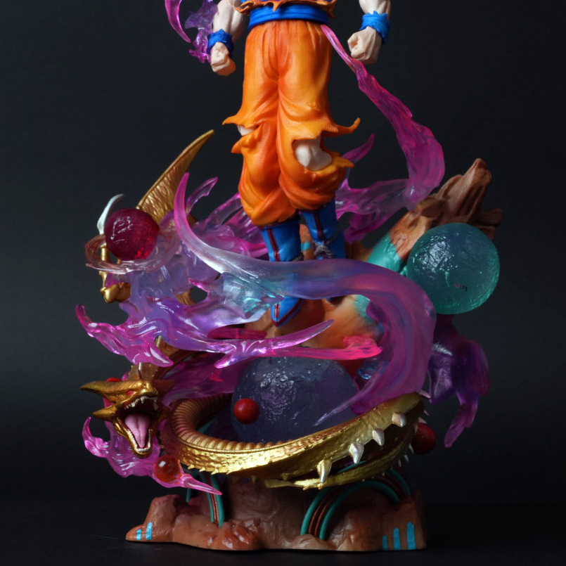 La mano de anime de Dragon Ball está a gusto, Wukong Wujita Super Saiyan Doll puede brillar adornos de escritorio