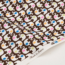 日本进口20支平纹棉布料可爱小象印花手工DIY 包包服装衬衫面料