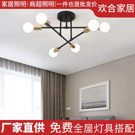 吊灯跨境批发美式客厅现代简约大气卧室主灯餐厅灯北欧枝形吊灯
