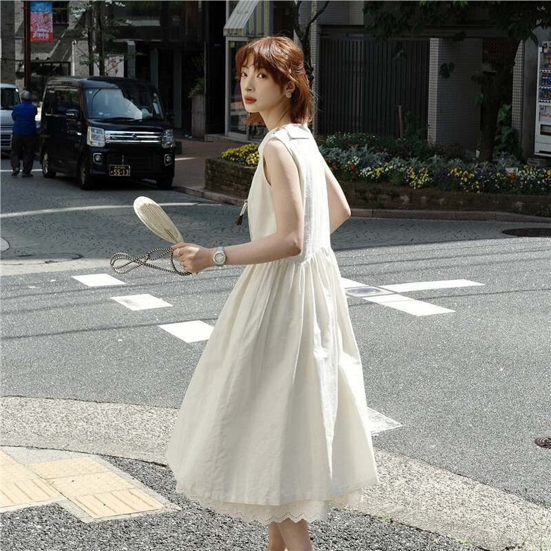 26 New Japanese-Style Mori-Style "Montana" Selected Linen-Cotton Boat-Neck French Retro Floral Sleeveless Dress for Women 26 New Japanese-Style Mori-Style "Montana" Selected Linen-Cotton Boat-Neck French Retro Floral Sleeveless Dress for Women