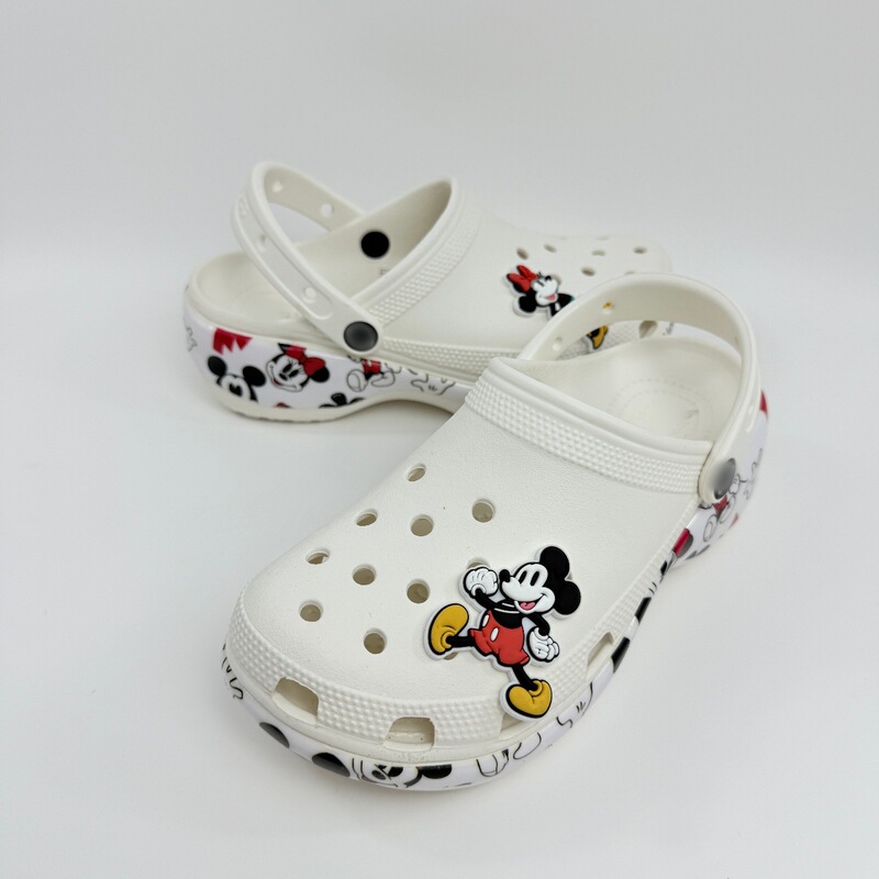 Cro Card Brand's New Cloud Mickey Mouse Mid-Heel Celebrity Cloud Non-Slip Women's Clogs Cute Slippers