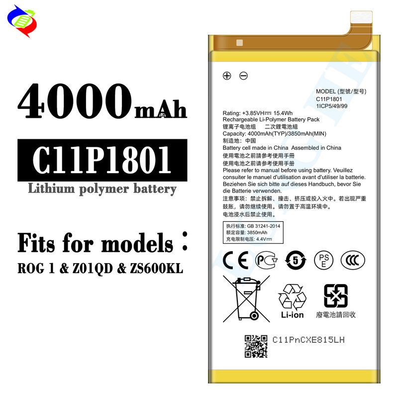 Suitable for Asus Rog 1 Generation/Z01Qd/Zs600Kl Mobile Phone Battery C11P1801