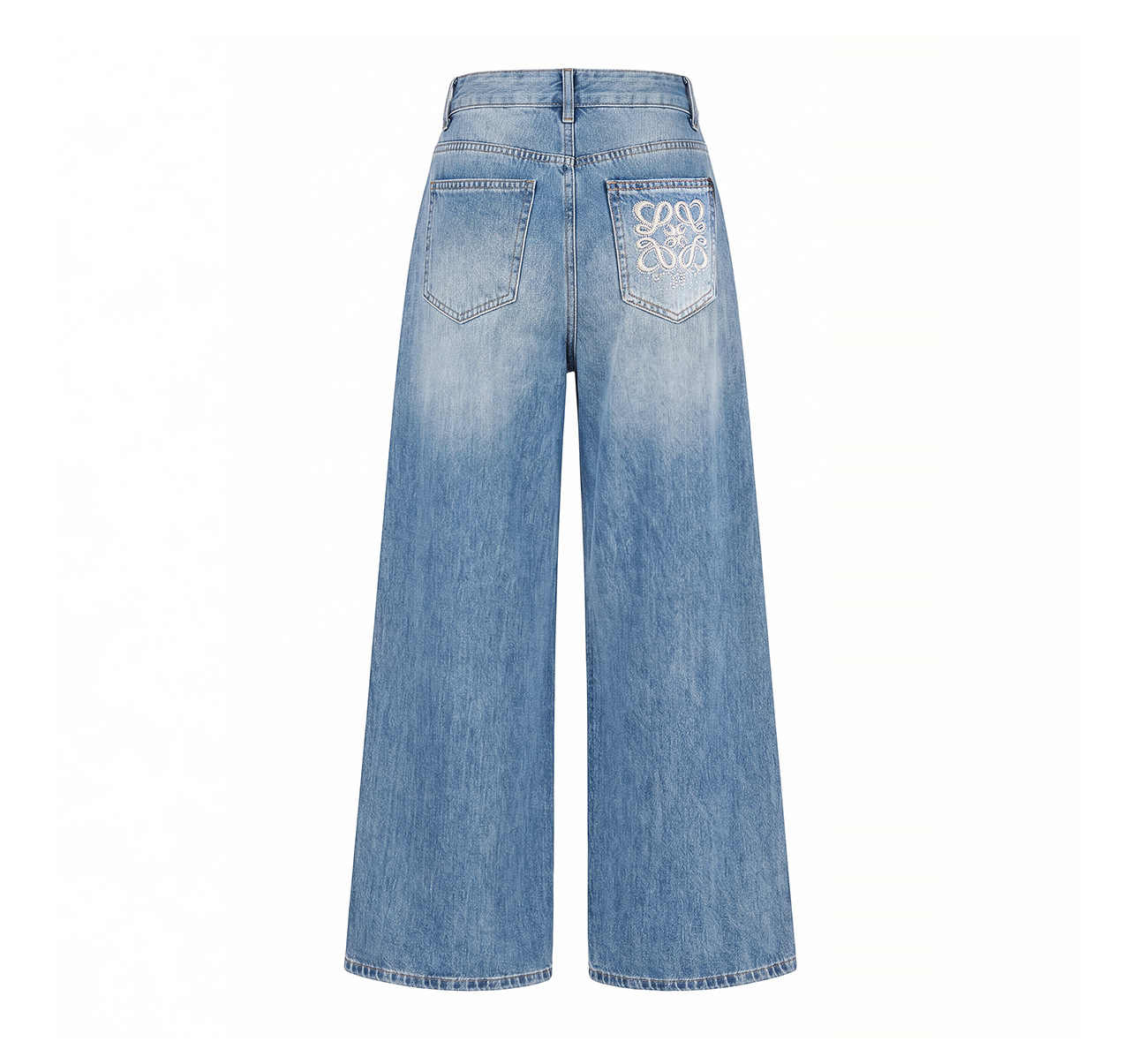 Quần jean ống rộng vải Tencel cotton phong cách retro, dáng suông rũ nhẹ mùa hè — xanh lam chi tiết 26