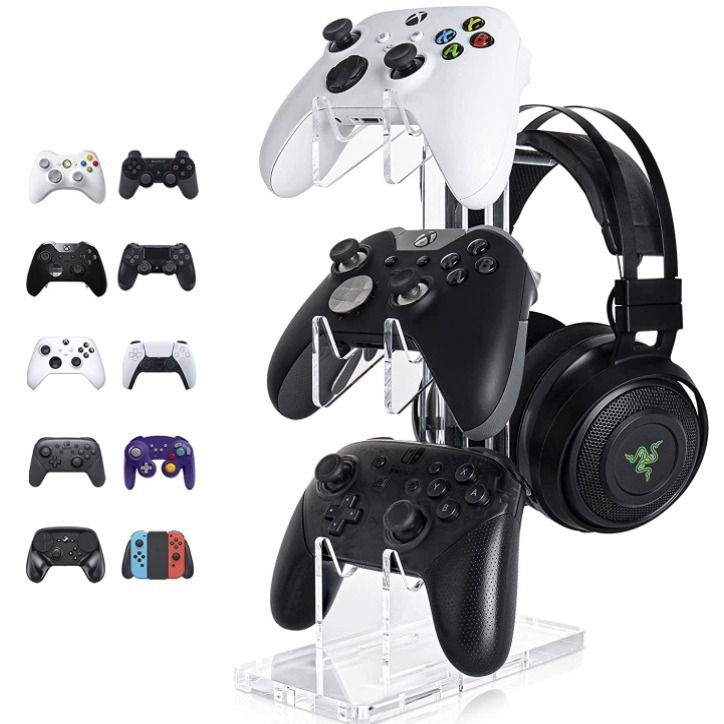 Soporte de exhibición inalámbrico neutral del juego del soporte de exhibición de escritorio del soporte de exhibición de acrílico GamePad de 3 capas PS4