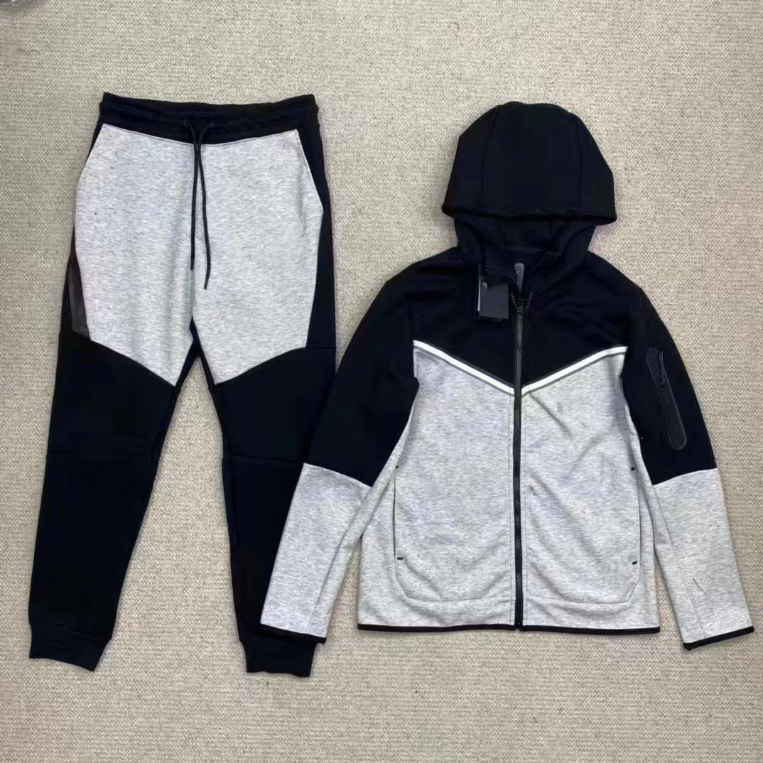 Men's Clothing men's spring and autumn jacket trousers hooded sports casual suit_voghion.com