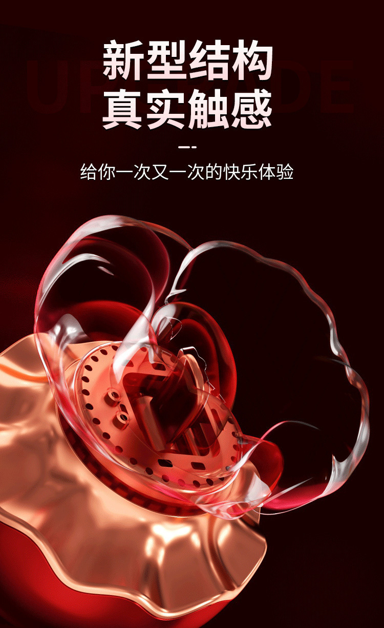 Oral Love Flower Sucking Tongue Licking Vibrator, One-Button Control, TPE, Red — detail image 28