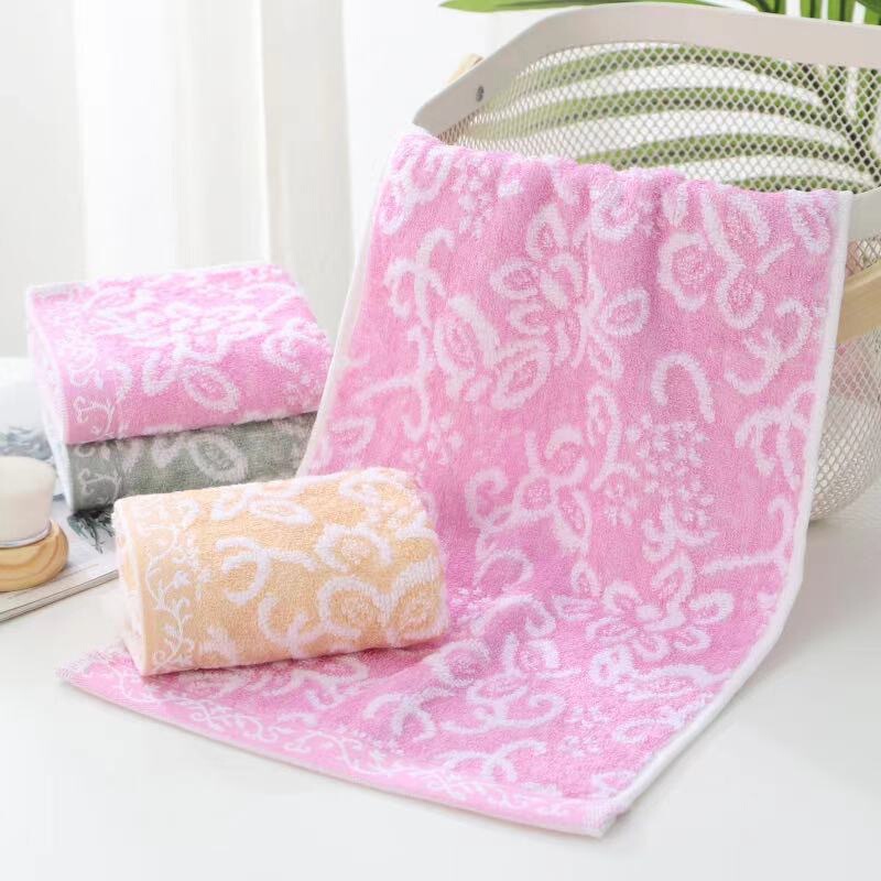 Bamboo fiber flower children's towel household daily hand wash towel 25*50cm soft absorbent gift children's towel