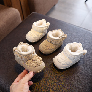 Winter New Baby Snow Boots Boys and Girls Children fleece-lined Cotton Shoes Warm Soft Bottom 0-1 Year Old Baby Toddler Shoes 6