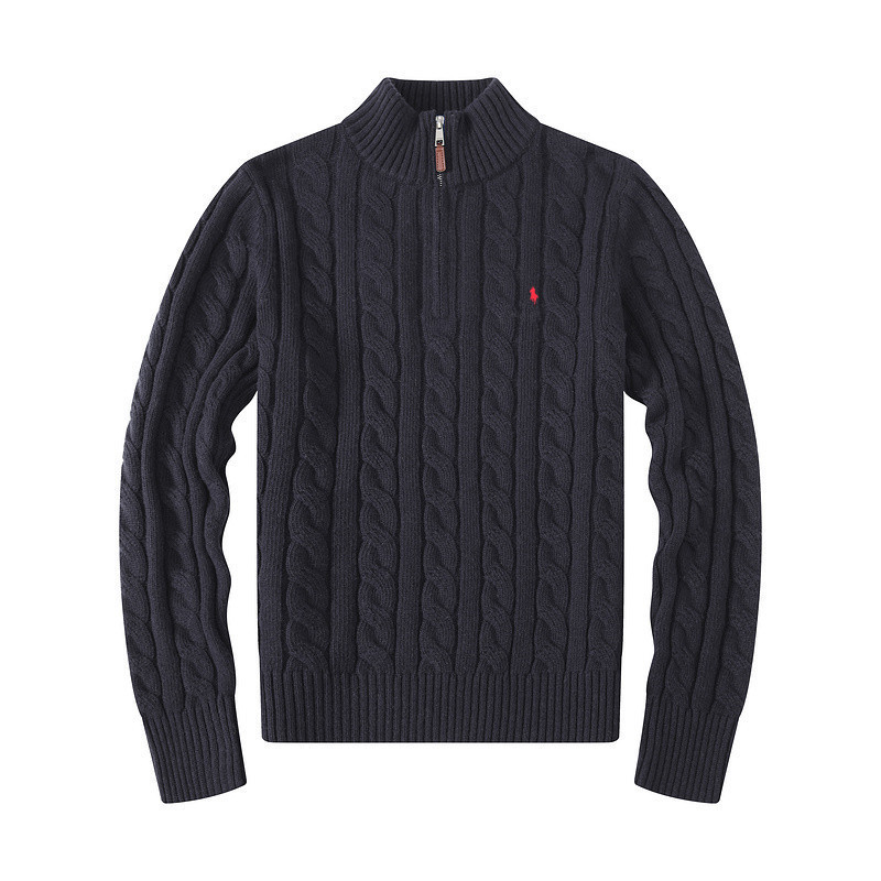 3 Labels Included, Raff Ma Logo Half-Zip Knit Sweater, Cross-Border Casual Half-Turtleneck Knit Sweater, Suitable for Multiple Occasions