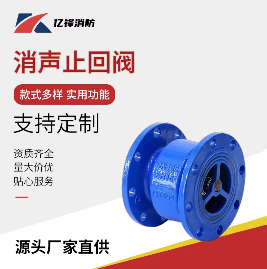 现货供应 消声止回阀DN40-DN300球墨铸铁管道法兰消声立式