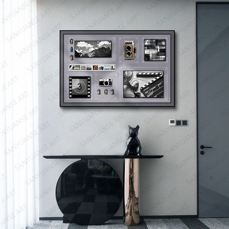 Pintura física tridimensional Entrada Sala de estudio Modelo Estudio Pintura decorativa Hotel Cámara retro Pintura colgante