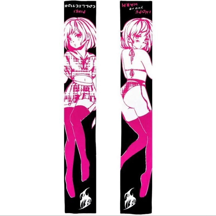 両面ストライプ秋冬新作越境欧米ファッションY2Kアニメプリント百合マフラー対外貿易|undefined