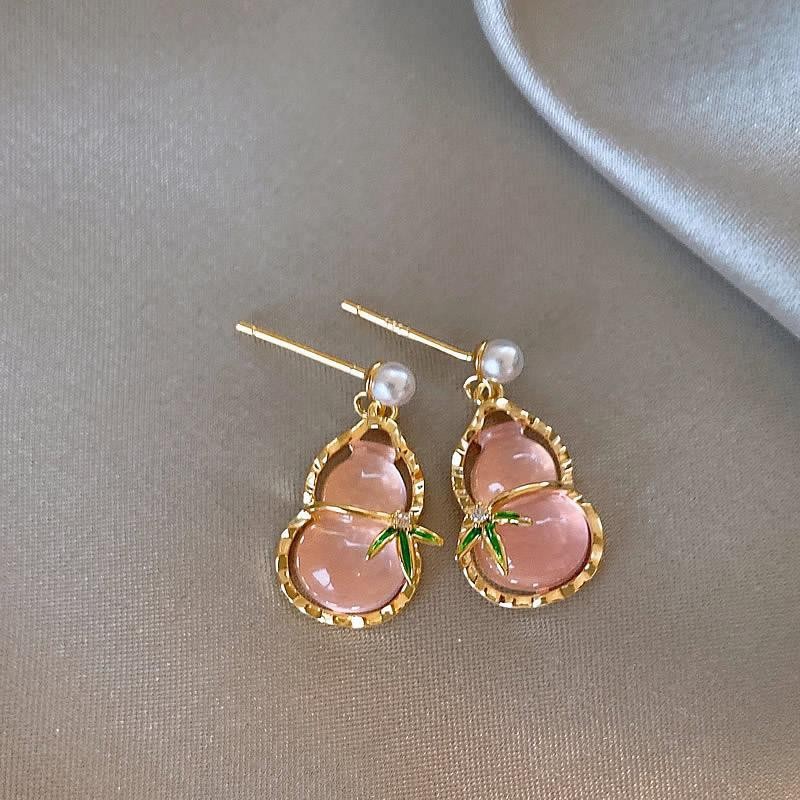 Aguja de plata Corea del Sur diamante Opal flor pendientes diseño fresco Rosa pendientes moda pendientes dulces al por mayor