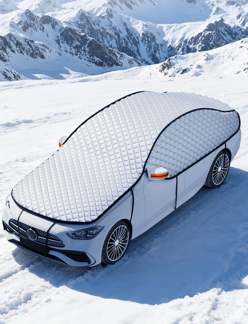 Car Snow Cover, New Energy Vehicle Winter Sunshade, Thickened Front Glass Snow Cover, Anti-Freeze