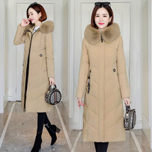 品牌长款过膝女2025新款中长款棉服韩版修身羽绒棉大衣外套批发女