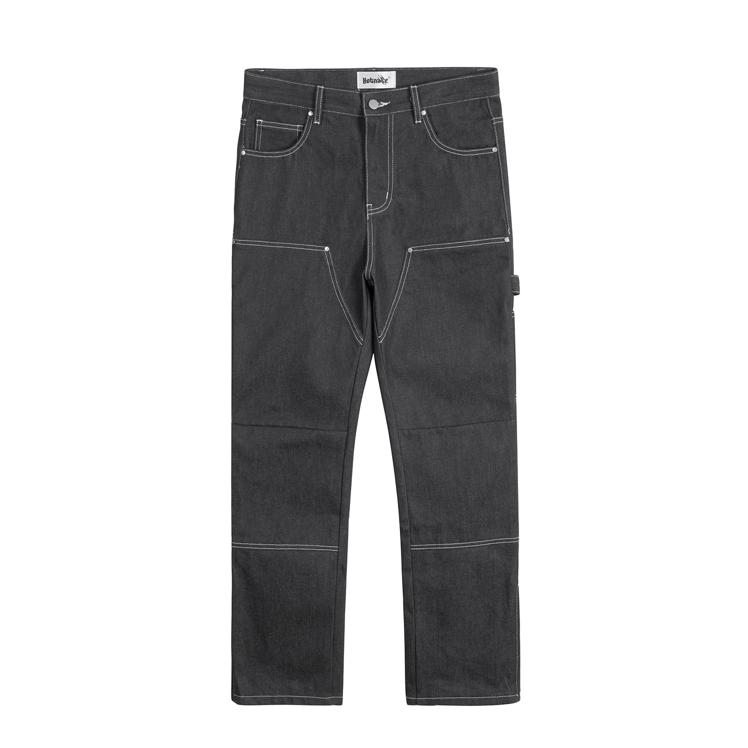 Men's Clothing high street fashion brand washed baggy stitching original pulp original color jeans beggar pants jeans_voghion.com