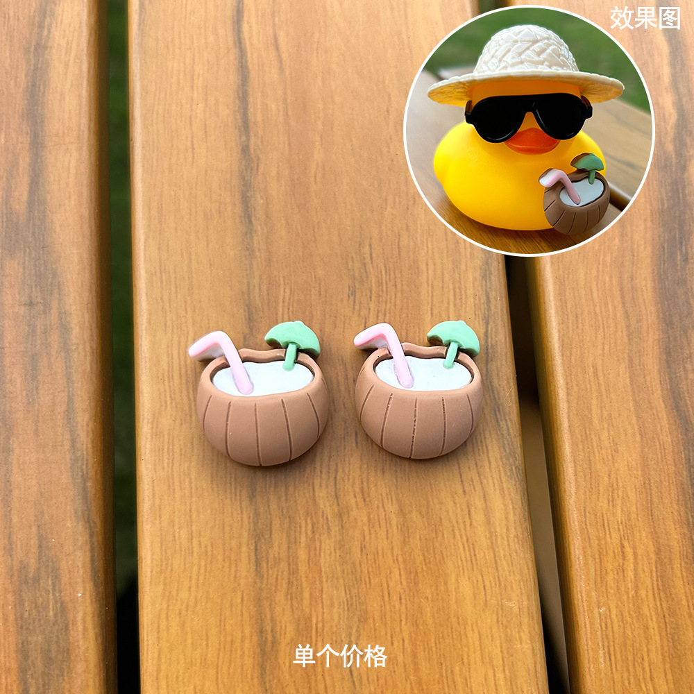 Accesorios de Juego Acuático Transfronterizos, Patito Amarillo, Sombrero de Ganso Blanco, Decoración de Bufanda, Juego de Regalo de Té con Leche y Limón Hecho a Mano. image 27