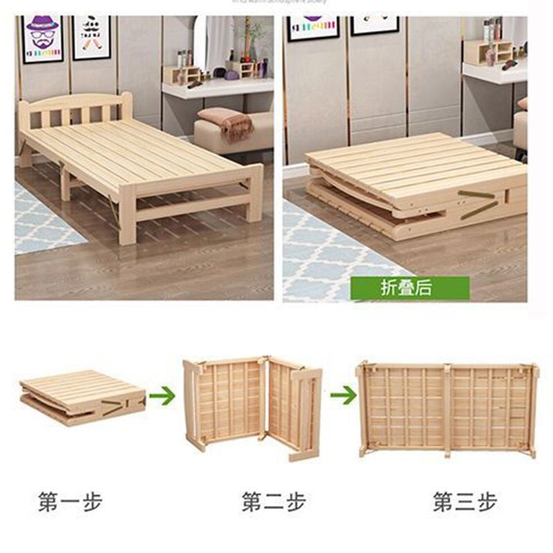 实木折叠安装折叠床单人床午休结实出租房简易木床成人小床家用|undefined
