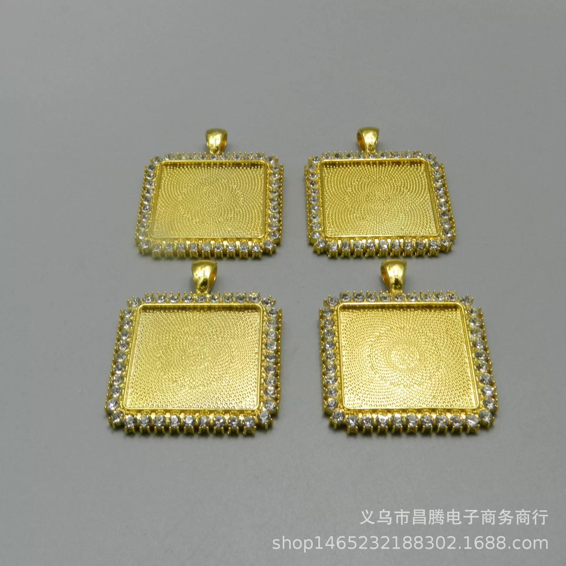 25 мм квадратное время драгоценный камень точка Алмазная нижняя поддержка DIY сплав ювелирные аксессуары бриллиантовый кулон ожерелье брелок