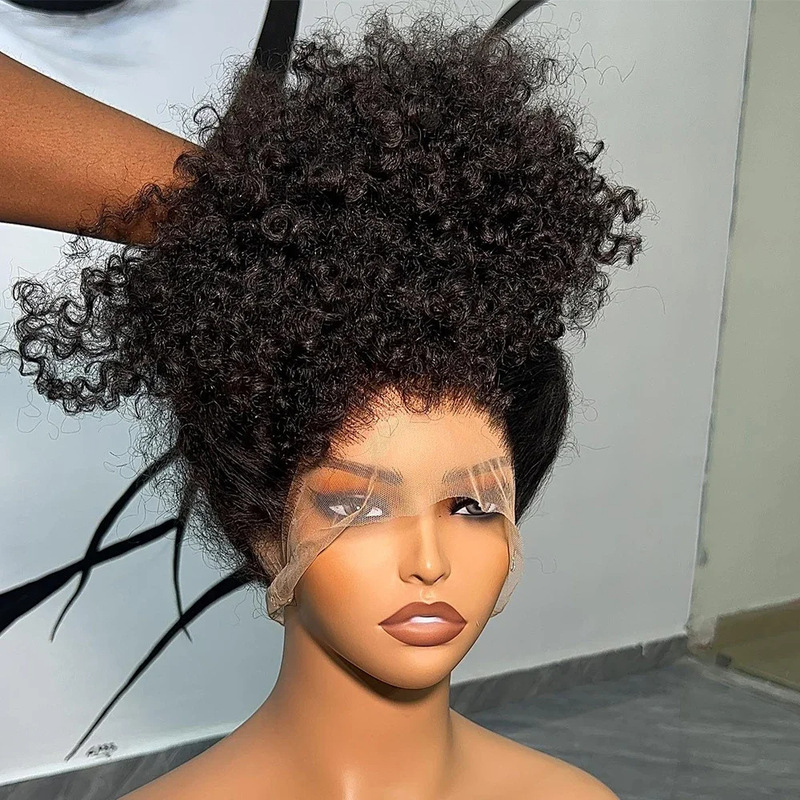 Natural Black 20Inch Long Curly 180 Density Glueless 13X4 Lace Human Hair Natural Black 20Inch Long Curly 180 Density Glueless 13X4 Lace Human Hair