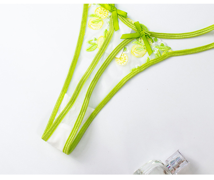 Speed Bra Sexy Sexy Mesh Floral Embroidery without Steel Ring Two Piece Sets