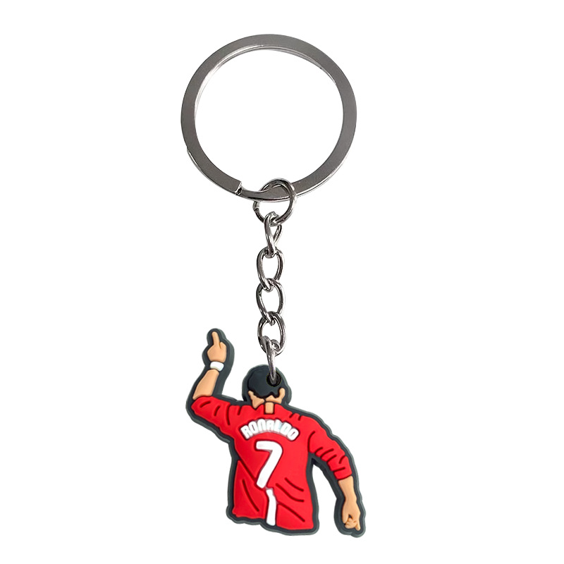 Keychain de fútbol DIY mochila colgante accesorios de llaver bolsas de PVC accesorios de bolsas de goma blanda temu
