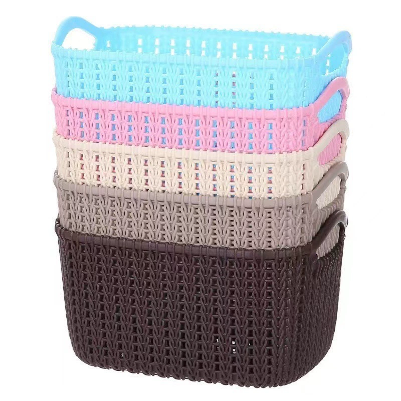 Plastic storage basket, table handheld storage system, storage box