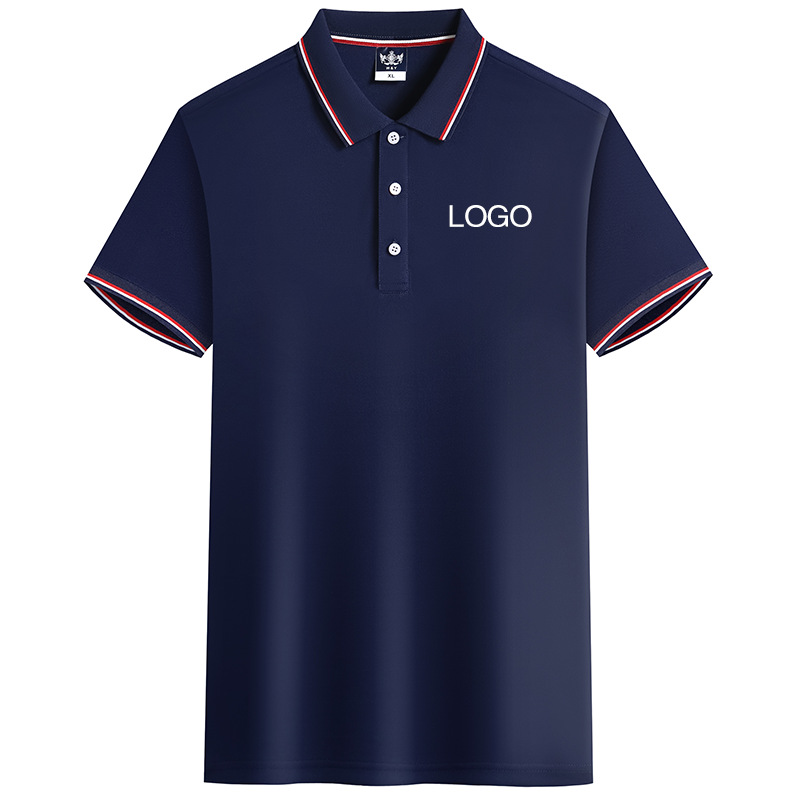 polo衫企业短袖工作服藏青t恤定制团体广告文化衫定做刺绣印logo|ms