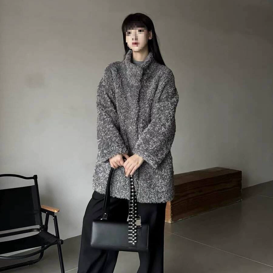 2024 зимний новый мех все в одном пальто из ягненка