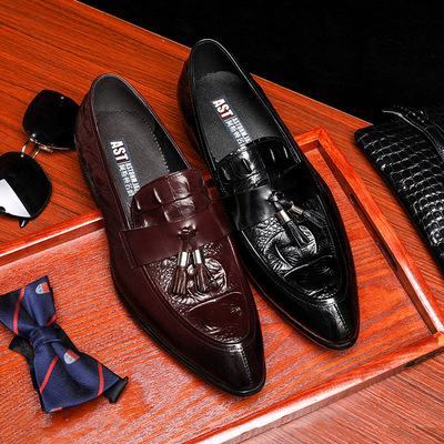 新款正装单鞋男士皮鞋男英伦鄂鱼纹男鞋流苏休闲皮鞋外贸皮鞋 男|ms