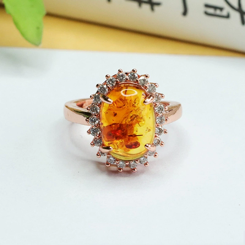 Aiyu натуральное янтарное кольцо цветочный подсолнечник кольцо кольцо кольцо ювелирных изделий оптовая продажа AY3120504