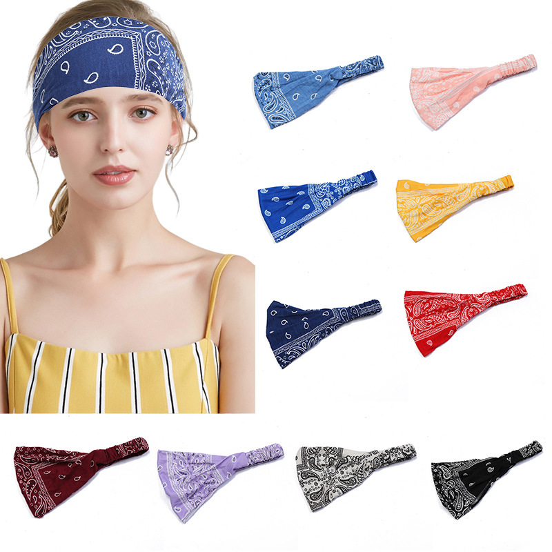European and American Hairbands, Bohemian Style Cashew Yoga Sports Hairbands, Antiperspirant and Sweat-Absorbent Elastic Cotton Headbands, Knotted Headscarves European and American Hairbands, Bohemian Style Cashew Yoga Sports Hairbands, Antiperspirant and Sweat-Absorbent Elastic Cotton Headbands, Knotted Headscarves