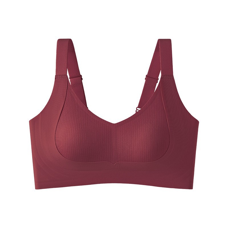 7A taza de orejas de conejo antibacteriana para damas de tamaño grande, ropa interior de verano ultra delgada, sin marcas, pequeño sujetador, sujetador de soporte superior