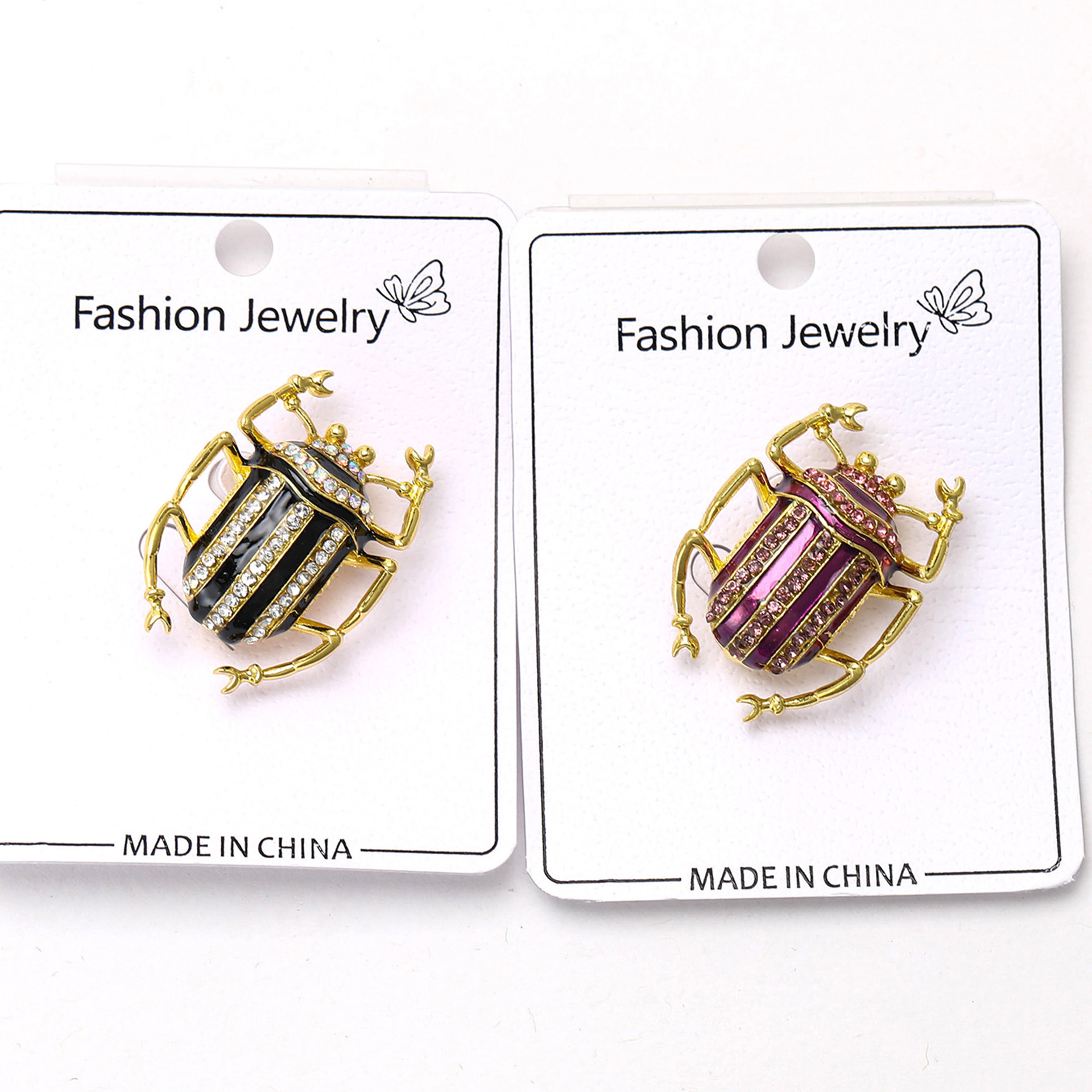Europe and the United States hot-selling alloy enamel rhinestone beetle brooch exquisite creative men's and women's clothing corsage jewelry pins