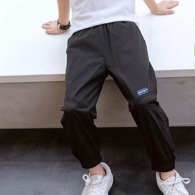 Boys' Sports Pants Summer 2024 New Style for Older Children, Summer Quick-Dry Mosquito-Proof Thin Long Pants Children's Trendy Clothing