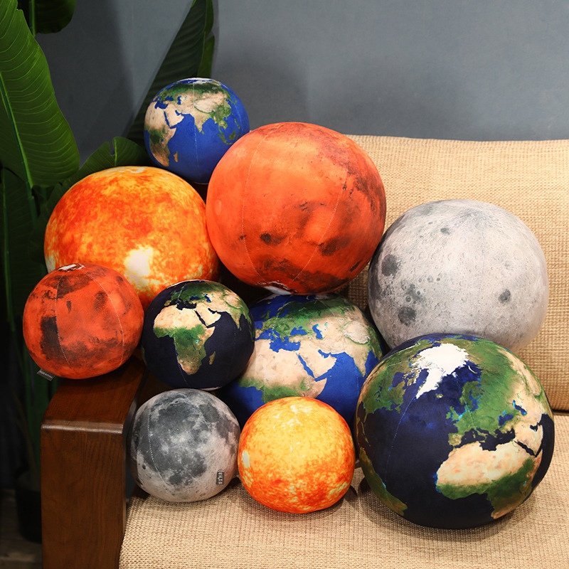 Nuevo sistema solar creativo ciencia popular planeta luna almohada tierra luna martian simulación de juguetes de peluche planeta