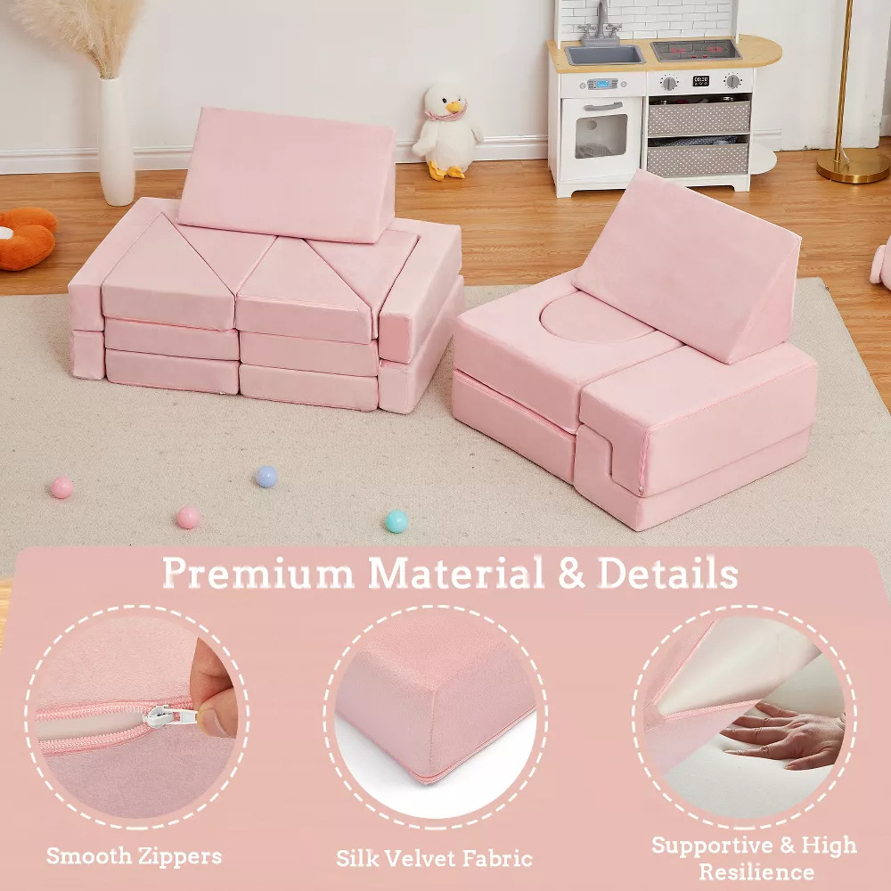 Compresión de comercio exterior transfronterizo personalizada combinación de empalme sofá para niños de alta densidad arena esponjosa sofá arte de bloque de sofá taburete image 5