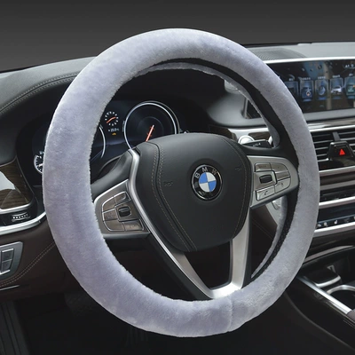 Steering wheel cover – Cross-border foreign trade generation new - solid-gray-steering-wheel-cover-round-38cm