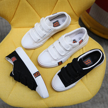 魔术贴帆布鞋女2024春季新款小白鞋韩版百搭潮鞋学生布鞋休闲板鞋