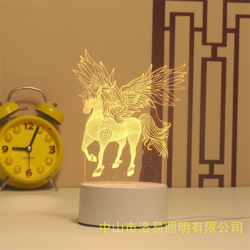 3D lámpara de noche acrílica atmósfera regalos de cabecera atmósfera lámpara de evento regalos al por mayor DIY lámpara de escritorio ideas de Navidad