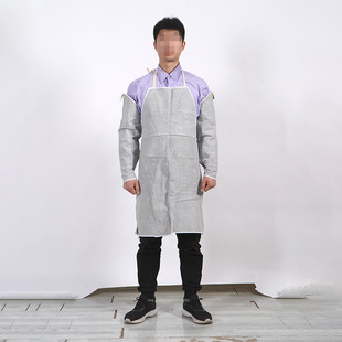 Cowhide Sleeve Welder Sleeve Heat Insulation Protective Equipment Cowhide Work Apron Welding Fireproof Flower Protective Apron